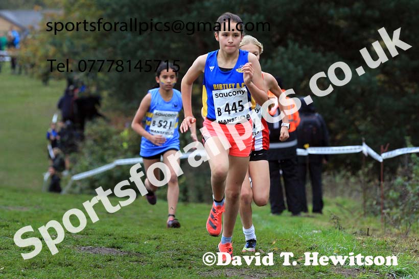 Girls Under-13s, 2022 National Cross Country Relays, Berry Hill Park, Mansfield.  Photo: David T. Hewitson/Sports for All Pics